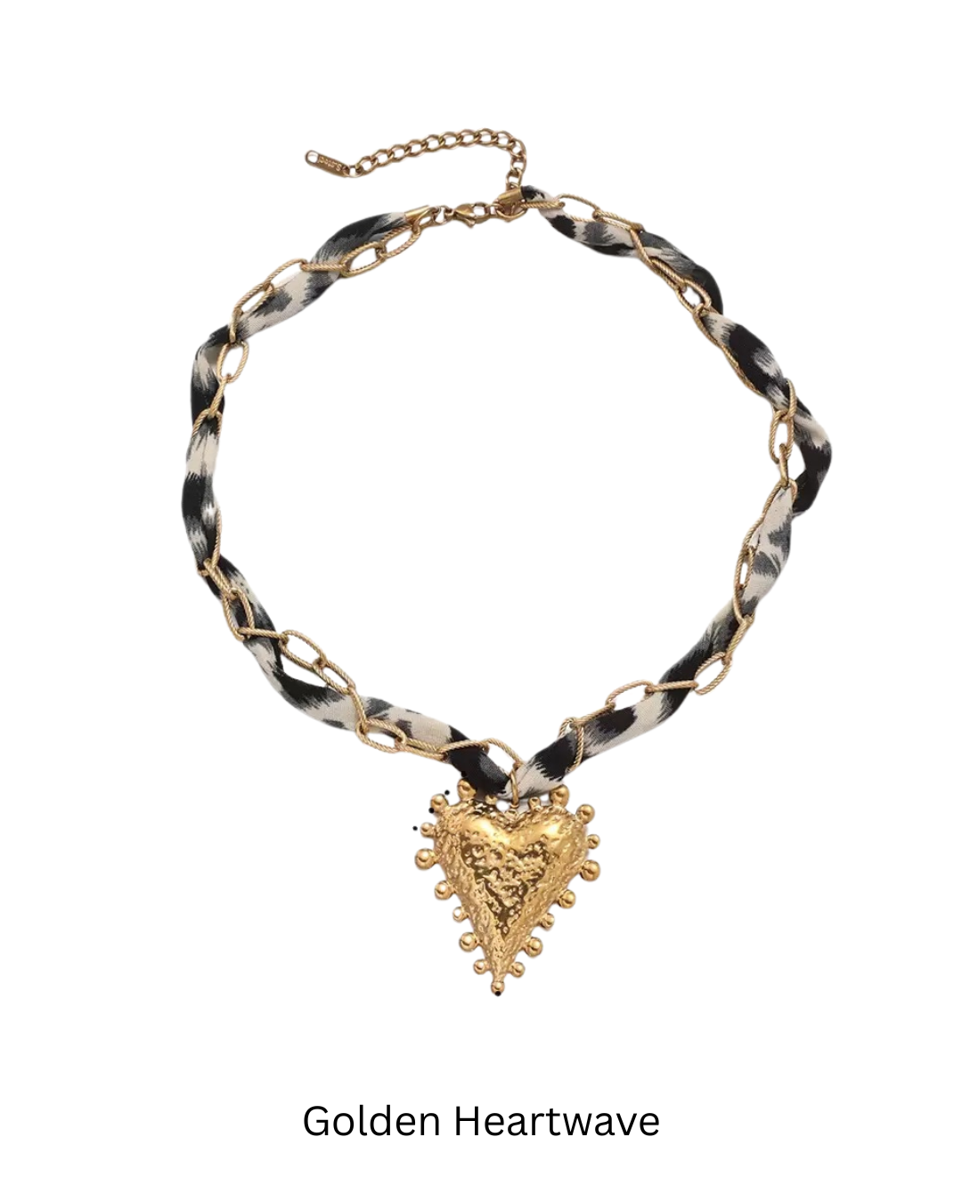 Sunlit Riviera - Golden Heartwave Necklace