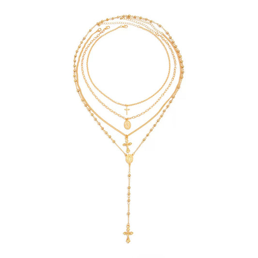 Eternal Layers Cross Statement Necklace